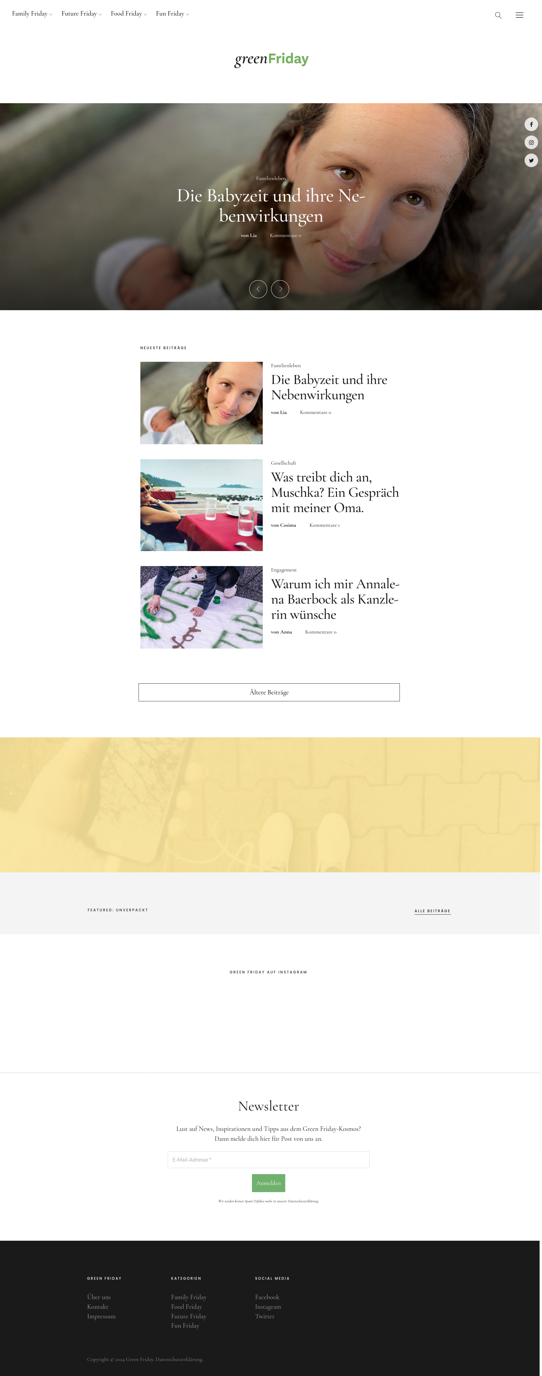 Screenshot der ehemaligen Green Friday Website